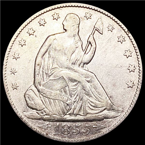 1855-O Arws Seated Liberty Half Dollar CLOSELY UNC