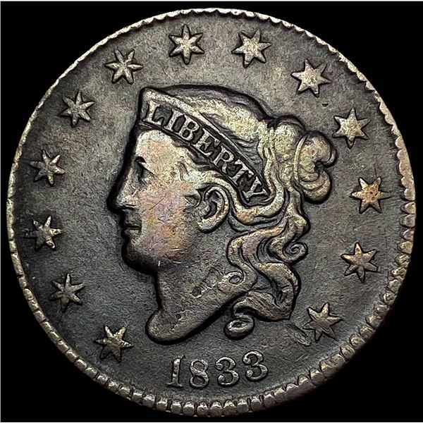 1833 Coronet Head Large Cent LIGHTLY CIRCULATED