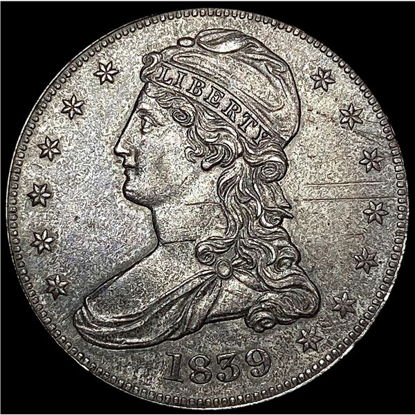 1839 Lg Ltrs Capped Bust Half Dollar UNCIRCULATED