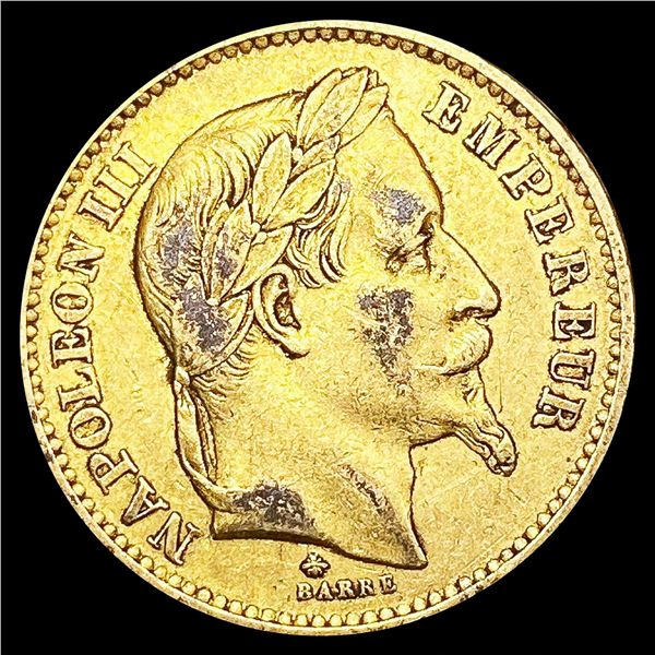 1868 France .1867oz Gold 20 Francs NEARLY UNCIRCUL