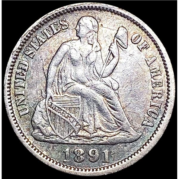 1891-O Seated Liberty Dime CLOSELY UNCIRCULATED