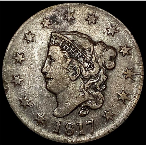 1817 13 Stars Coronet Head Large Cent LIGHTLY CIRC
