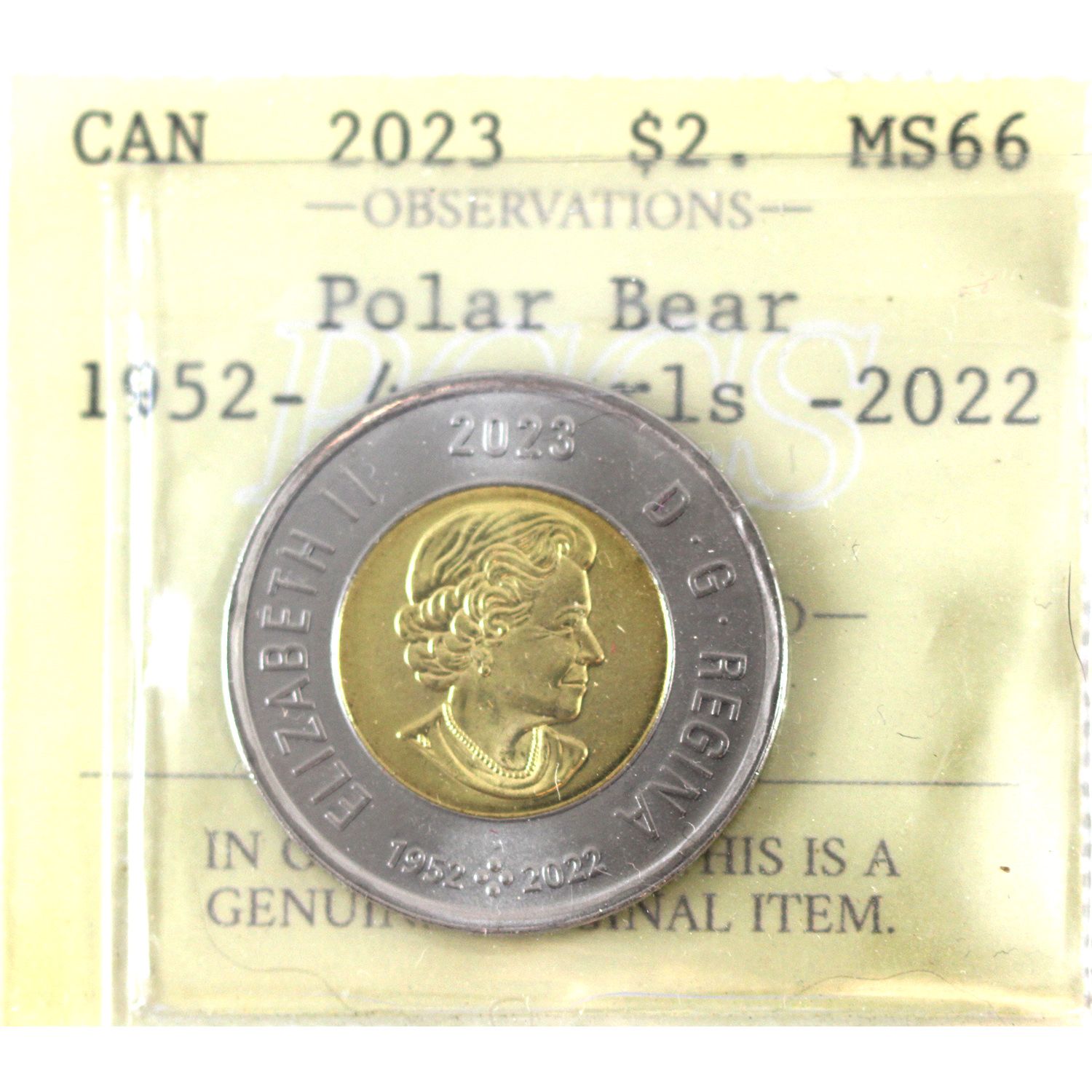 $2 2023 (1952-2022) 4 Pearls PCCS (Professional Coin Certification ...