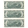 Image 2 : USA 1976 $2 Uncut Sheet of Star Notes Serial # F00838690, F00858690 & F00878690