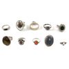 Image 1 : Lot of Miscellaneous 925 Sterling Silver Rings, Some with Various Stones. Total weight 61.96g. 10pcs