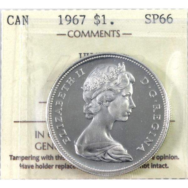 Silver $1 1967 ICCS SP66 