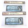 Image 1 : 1954 BC-39b & BC-39c $5 BCS AU50 Original Modified Portrait. 2pcs. 