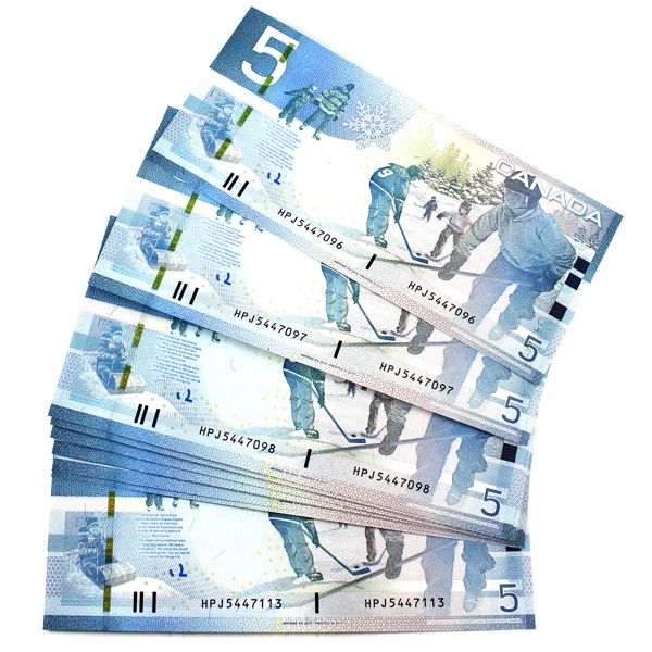 18x BC-67b-i 2006 $5 Jenkins-Carney Notes in Sequence SN: HPJ5447096 to HPJ5447113. 18pcs. 