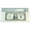 Image 1 : USA 1935E FR-1614* $1 PMG CUNC64 EPQ Priest-Humphrey, Silver Certificate SN: *47512476F pp R