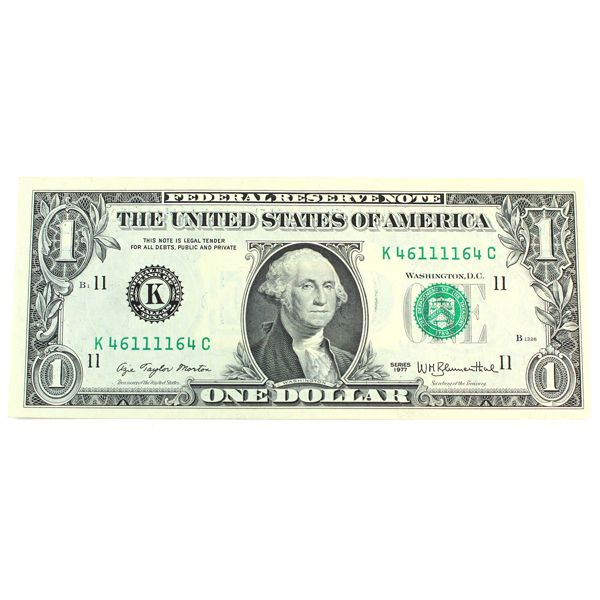 USA 1977 FR-1909K $1 UNC RADAR SN: K46111164C