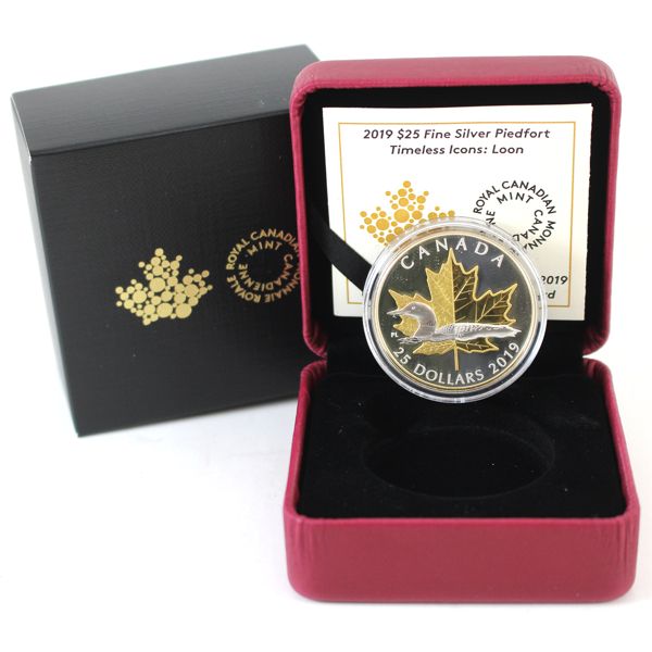2019 $25 Piedfort Timeless Icons - Loon Fine Silver (Tax Exempt)
