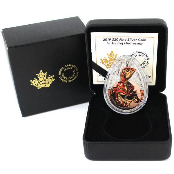 2019 $20 Hatching Hadrosaur Fine Silver Coin (Tax Exempt)