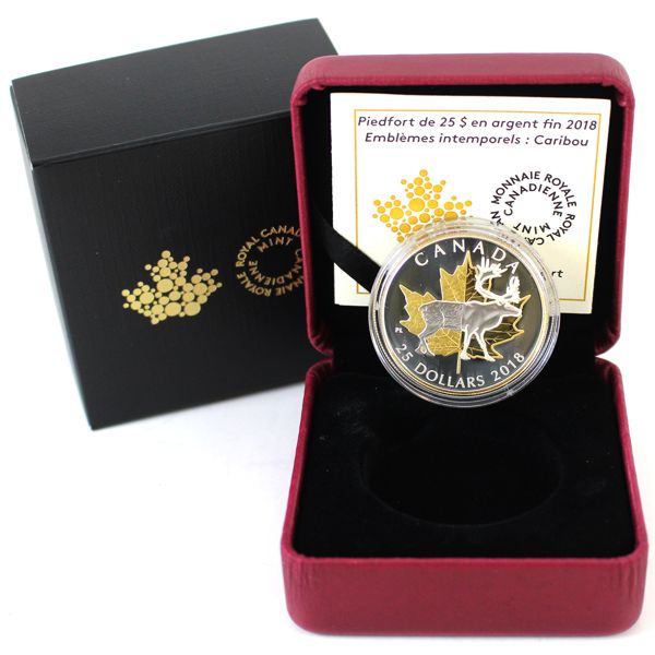 2018 $25 Timeless Icons - Piedfort Caribou Fine Silver (Tax Exempt)