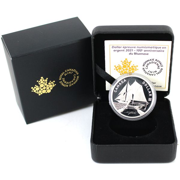 2021 100th Anniversary of Bluenose Proof Silver Dollar (Tax Exempt)