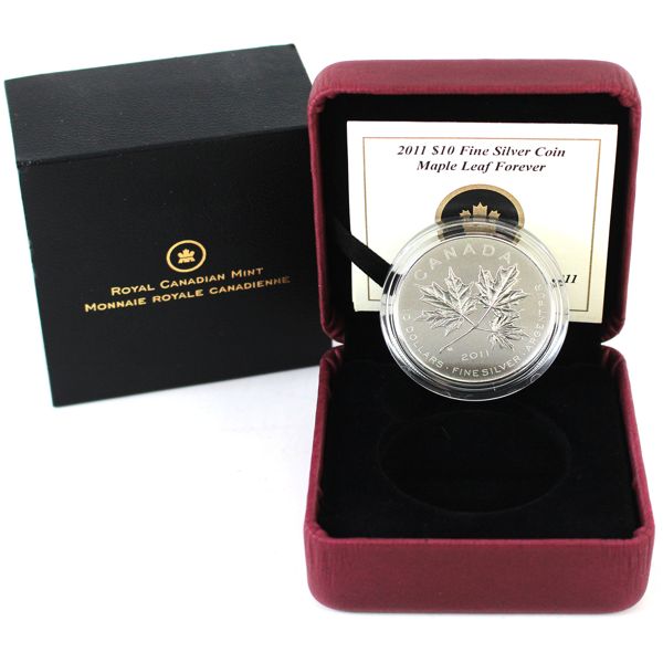 2011 $10 Maple Leaf Forever Fine Silver (Tax Exempt)