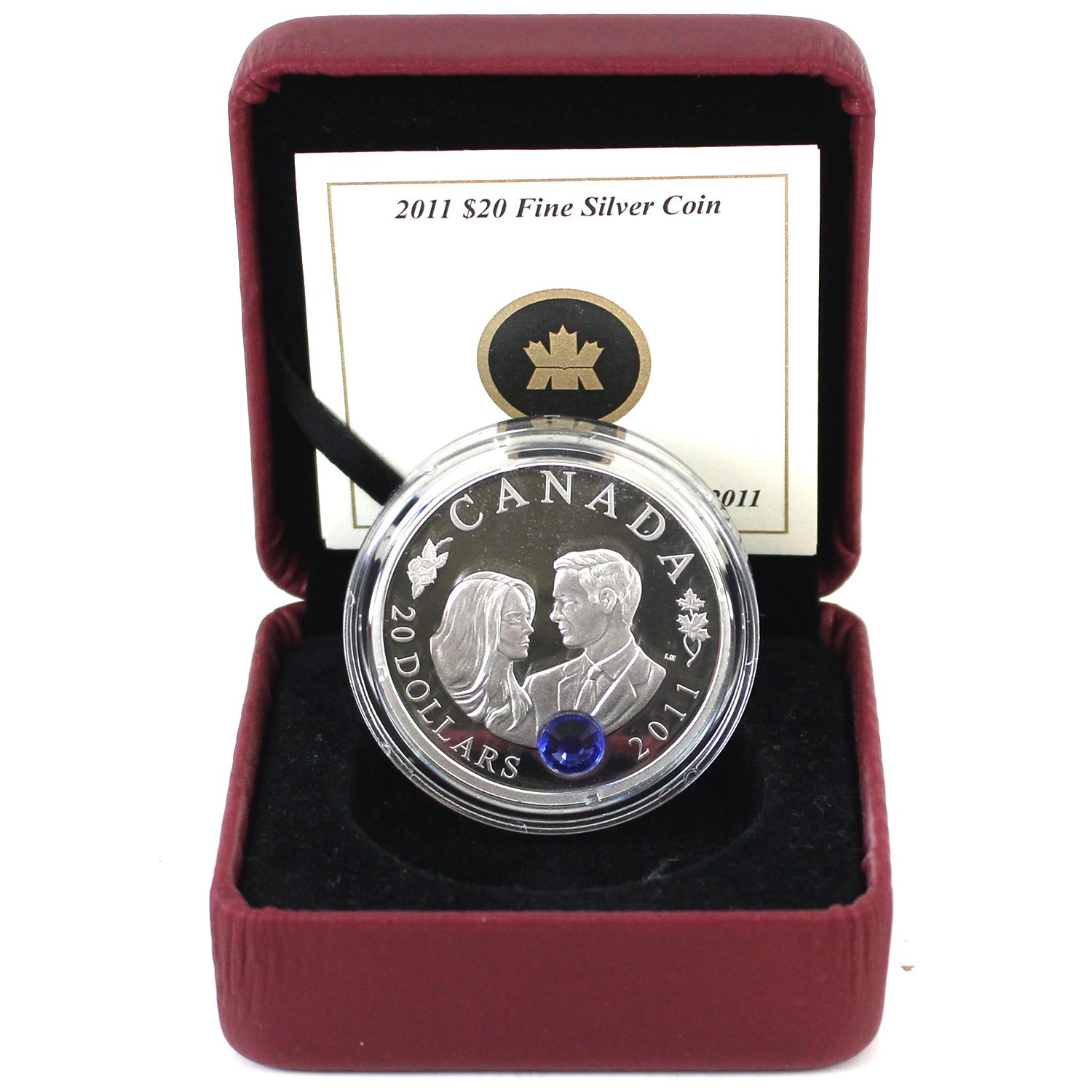 2011 $20 Prince William & Kate Middleton Wedding Fine Silver