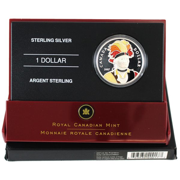 2008 Thayendanegea Enameled Proof Sterling Silver Dollar. 
