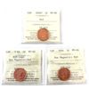 Image 1 : 1-cent 2006P, 2006 Non-Magnetic, & 2006 Non-Magnetic RCM Logo ICCS MS66 Red. 3pcs. 