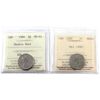 Image 1 : Error! 5-cent 1980 Double Date ICCS MS60 & MS62. 2pcs.