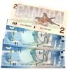 Image 1 : 2x BC-76aA 2006 $5 & BC-55bi 1986 $2 UNC or Better Matching 4-Digit RADAR's. 3pcs.