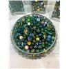 Image 2 : Large Assortment of Marbles in Glass Vases