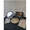 Image 1 : 5 Serving Trays.  2 of these are Silver Plated
