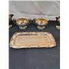 Image 3 : Silver Coloured and Silver Plate Cream & Sugar Sets & Tray