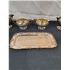 Image 3 : Silver Coloured and Silver Plate Cream & Sugar Sets & Tray