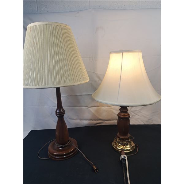 Vintage Lamps with a Wooden Base