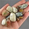 Image 2 : Lot of Polished Tiger Eye, Unakite, Tree Agate & White Opal Specimens