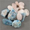 Image 1 : Lot of Raw Blue Apatite & Polished Rose Quartz Specimens