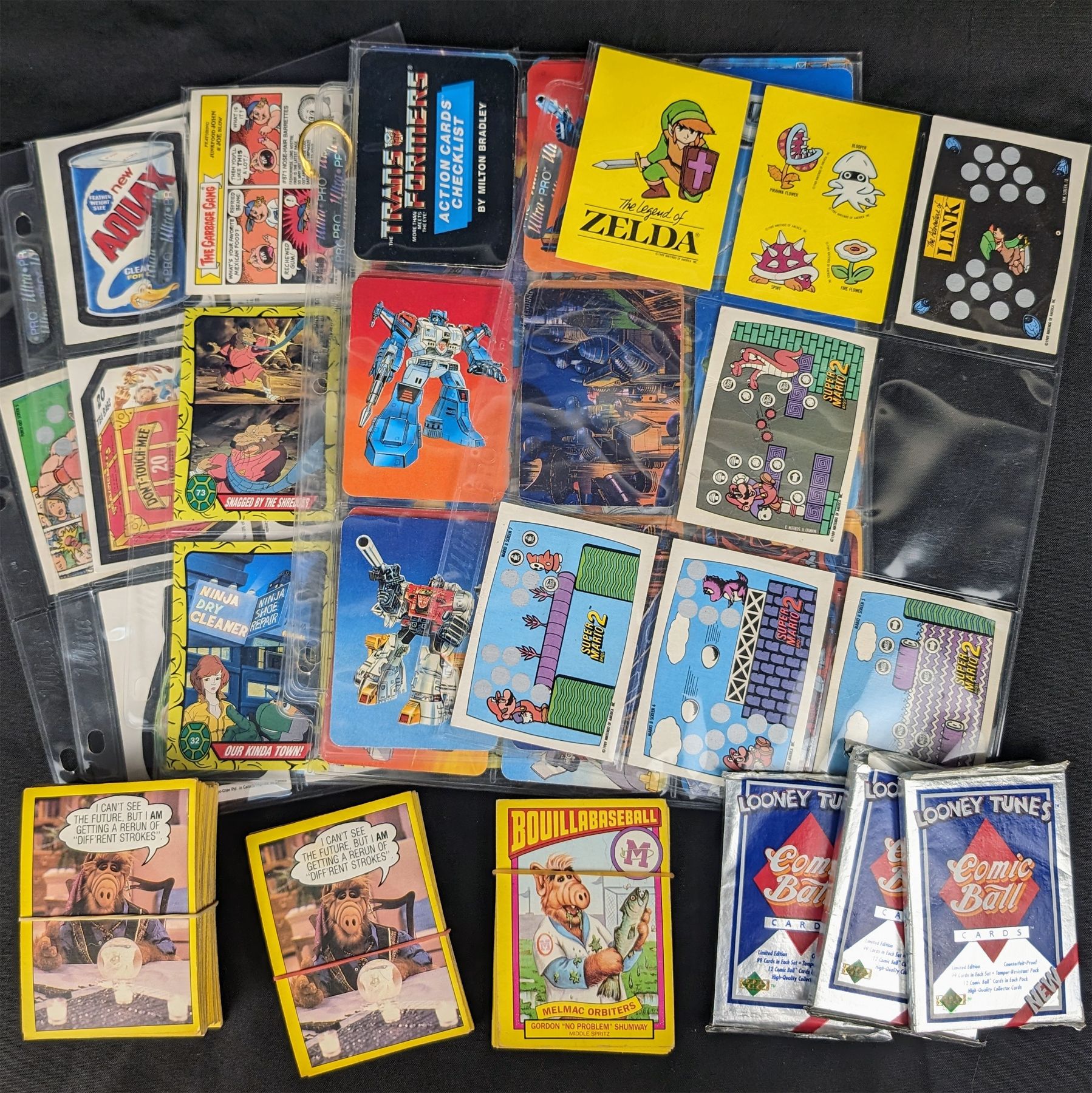 Lot of Various Vintage Trading Cards - Alf, Wacky Packages, TMNT, Zelda ...