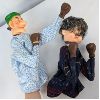 Image 1 : Lot of 2 Vintage Hand Puppets with Punch Arms Circa 1950's-60's