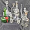 Image 1 : Lot of 8 Assorted Decanters + Shot Glasses 