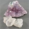 Image 2 : Amethyst Crystal Cluster & 3 Clear Quartz Specimens