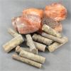 Image 1 : Lot of Raw Carnelian & Crinoid Stem Fossils 