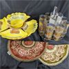 Image 2 : Lot of Vintage Glassware, Lazy Susan and Doilies