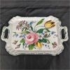 Image 1 : Vintage Hand Painted Floral Tray Made in Italy 14" x 9"