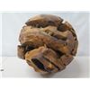 Image 2 : Carved Decorative Natural Wood Ball & Wooden Sword 29"L