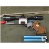 Image 8 : Wooden Morini Air Gun Grip, Tasco Scope, Accessories, etc in Metal Locking Case