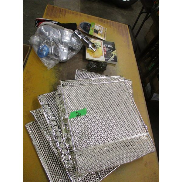 SHELVING UNIT, FAUCETS, MISC