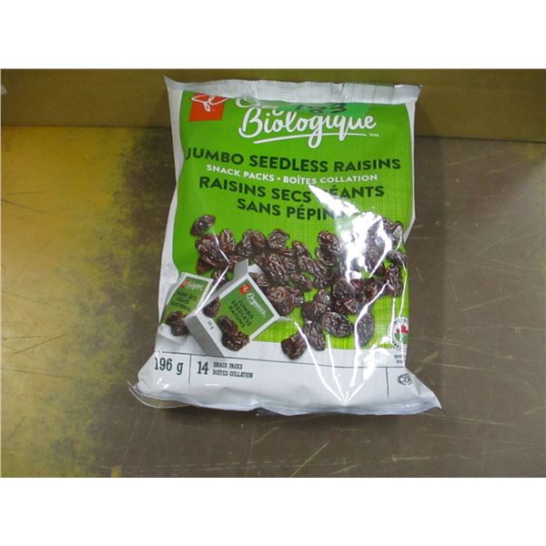 SHELF PULLS (AS IS):  JUMBO SEEDLESS RAISINS (196G)