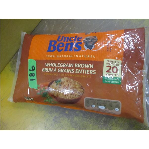 SHELF PULLS (AS IS):  UNCLE BEN'S WHOLE GRAIN BROWN RICE (1.6 KG)