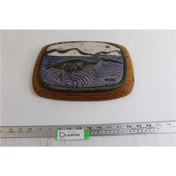 Studio Pottery Signed Plaque - 12" x 9"