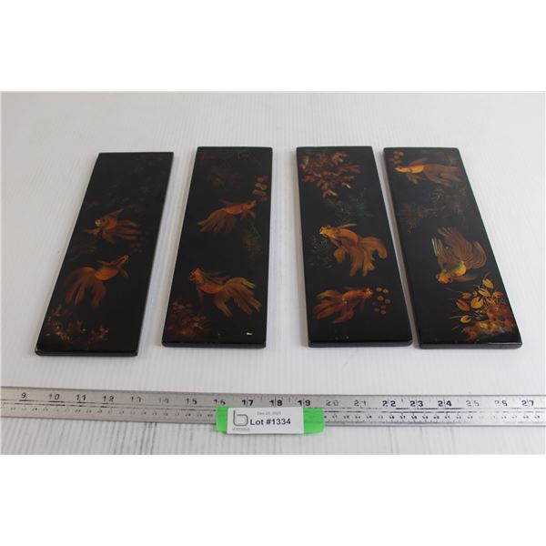 (4) Fish Wall Art Pieces - 4" x 12"