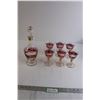 Image 1 : Bohemian Decanter, (6) Cordial Glasses