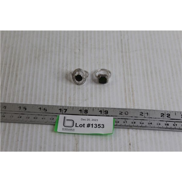 ^ (2) Silver with Ammolite Rings