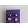 Image 2 : ^ (3) Pairs Pearl Studs