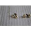 Image 2 : ^ Silver and Opal Studs, (2) Pairs Silver and Pearl Studs