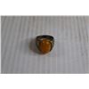 Image 2 : ^ Silver with Milky Amber Ring